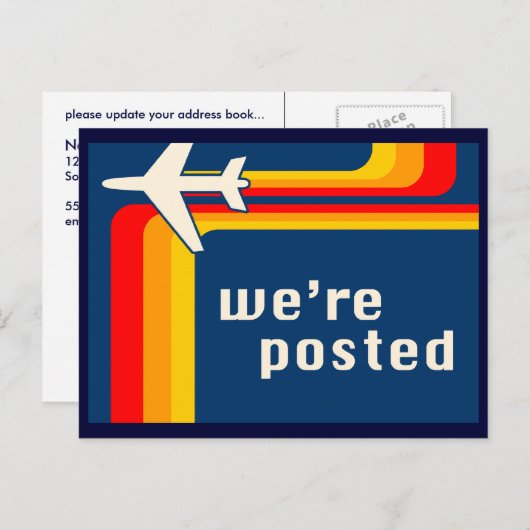 we hebben een bericht geplaatst : retro stripes aankondigingskaart (Voorkant / Achterkant)