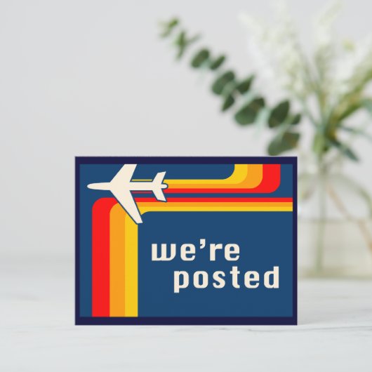 we hebben een bericht geplaatst : retro stripes aankondigingskaart (Staand voorkant)