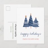 We hebben een blauwe kerstboomvakantie gemaakt. aankondigingskaart (Voorkant / Achterkant)