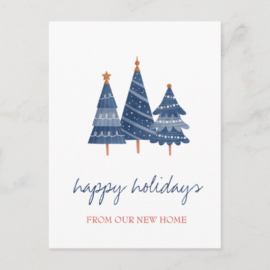 We hebben een blauwe kerstboomvakantie gemaakt. aankondigingskaart (Voorkant)