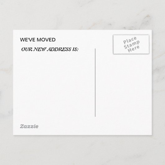 WE HEBBEN EEN BRIEFKAART VERPLAATST OF EEN ANDERE  (Achterkant)