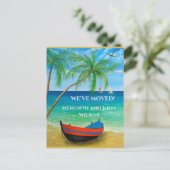 We hebben een budget-strand Ocean Palms verplaatst Aankondigingskaart (Staand voorkant)