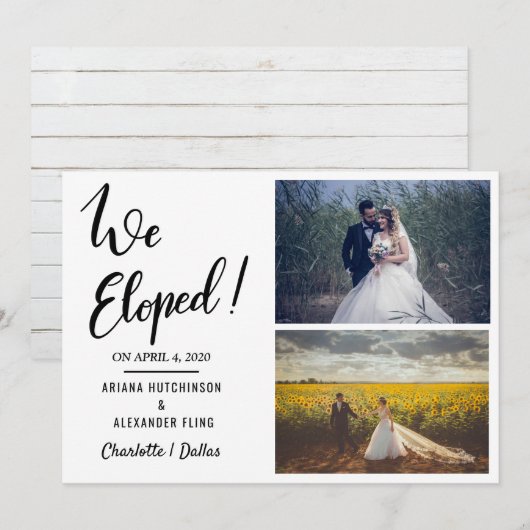 We hebben een Casual tweeduwsfoto met handgeschrev Aankondiging (Voorkant / Achterkant)