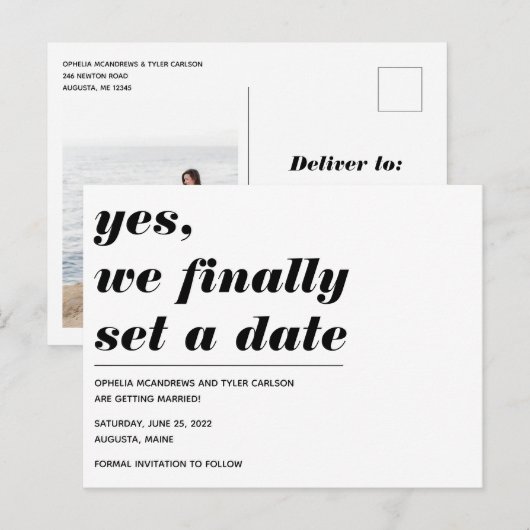 We hebben een datum vet typografie foto opslaan va briefkaart (Voorkant / Achterkant)