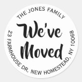 We hebben een eenvoudig zwart-wit retouradres verp ronde sticker (Voorkant)