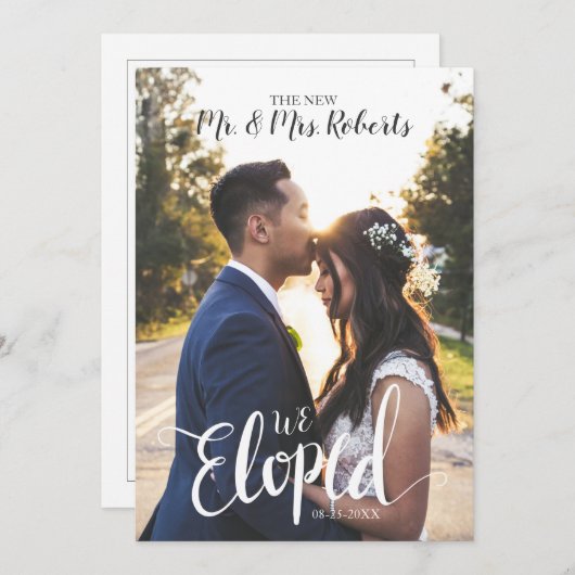 We hebben een eenvoudige huwelijksaankondiging met kaart (Voorkant / Achterkant)