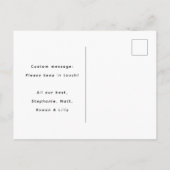 We hebben een eenvoudige moderne foto gemaakt aankondigingskaart (Achterkant)