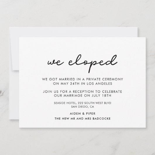 We hebben een eenvoudige trouwaankondiging ontwikk kaart (Voorkant)