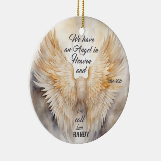 We hebben een engel in de hemel keramisch ornament (Rechts)