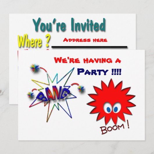 We hebben een feest!!!!! kaart (Voorkant / Achterkant)