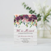 We hebben een Floral Change of Address New Home ve Briefkaart (Staand voorkant)