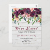 We hebben een Floral Change of Address New Home ve Briefkaart (Voorkant / Achterkant)