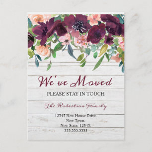 We hebben een Floral Change of Address New Home ve Briefkaart