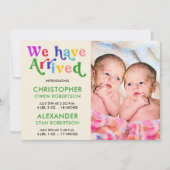 We hebben een foto van twee Baby gemaakt Aankondiging (Voorkant)