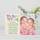 We hebben een foto van twee Baby gemaakt Aankondiging (Staand voorkant)