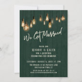 We hebben een gehuwd donkergroen hout Edison-licht Kaart (Voorkant)