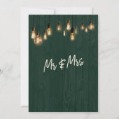 We hebben een gehuwd donkergroen hout Edison-licht Kaart (Achterkant)