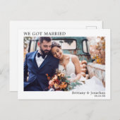 We hebben een gehuwd modern minimalistisch simpel briefkaart (Voorkant / Achterkant)