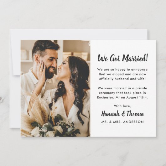 We hebben een gehuwd modern modern script, aangepa aankondiging (Voorkant)