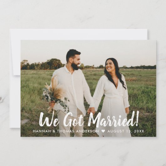 We hebben een gehuwd modern modern script, aangepa aankondiging (Achterkant)