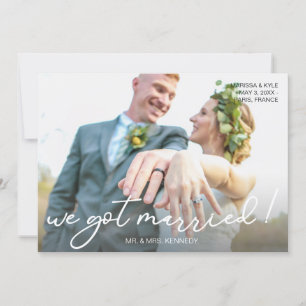 We hebben een gehuwd script, typografie en foto's kaart