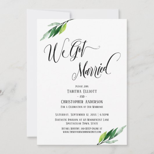 We hebben een gehuwd vouwscript en Greenery Kaart (Voorkant)