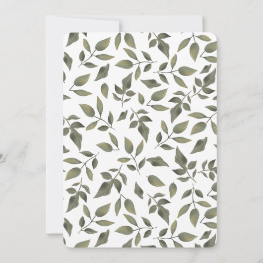 We hebben een gehuwde eenvoudige Greenery Wedding  Kaart (Achterkant)