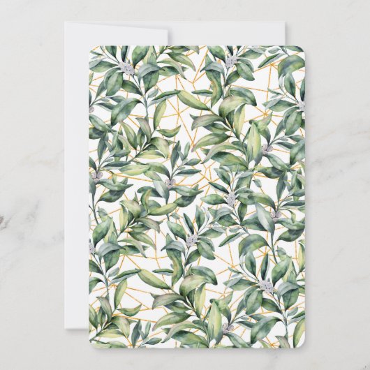 We hebben een gehuwde eenvoudige Greenery Wedding  Kaart (Achterkant)