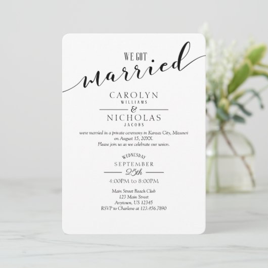 We hebben een gehuwde Floral Tropical Wedparty Kaart (Staand voorkant)