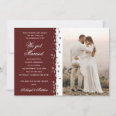 We hebben een gehuwde Glitter Heart Foto Burgundy Kaart (Voorkant)