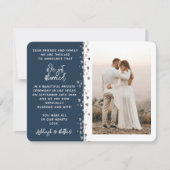 We hebben een gehuwde Glitter Heart Foto Navy Blue Kaart (Voorkant)