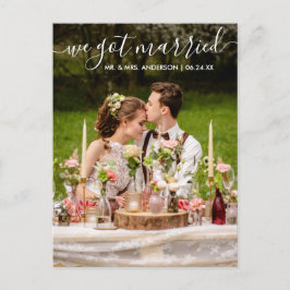 We hebben een gehuwde Modern Trendy Script Foto Briefkaart