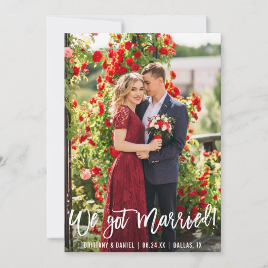 We hebben een gehuwde penseelfoto aankondiging (Voorkant)