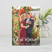 We hebben een gehuwde penseelfoto aankondiging (Staand voorkant)