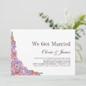 We hebben een gehuwde roze Floral bruiloft. Kaart (Staand voorkant)