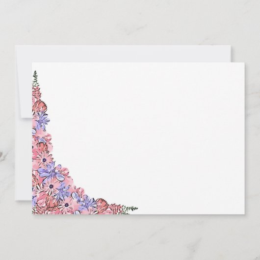 We hebben een gehuwde roze Floral bruiloft. Kaart (Achterkant)