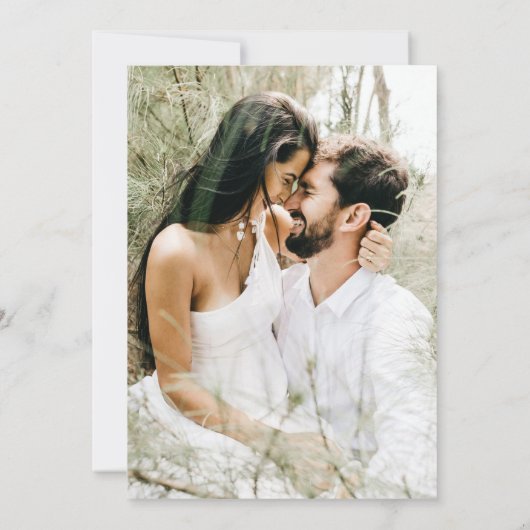 We hebben een gehuwde Rustic Photo Reception Kaart (Achterkant)