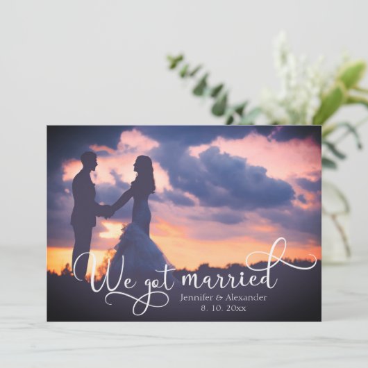 We hebben een gehuwde scriptfoto aankondiging (Staand voorkant)