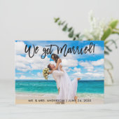 We hebben een gehuwde viering van het penseelscrip aankondiging (Staand voorkant)