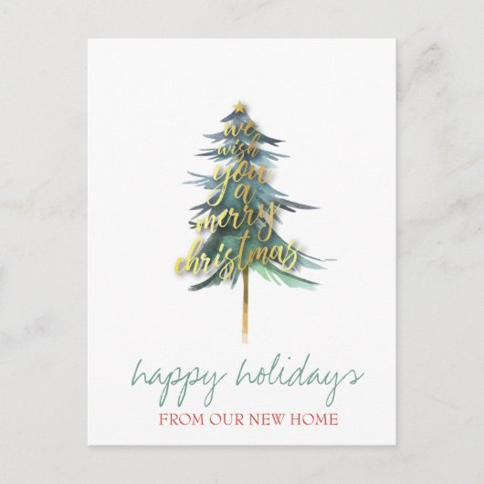 We hebben een gouden kerstboomfeestdag gehad. aankondigingskaart (Voorkant)