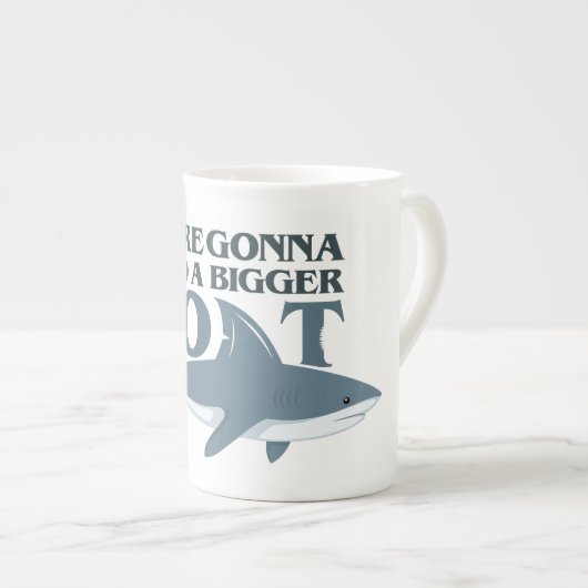 We hebben een grotere boot nodig, grappige haai porselein kop (Voorkant rechts)