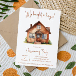 We hebben een huis gekocht! Cute watercolor housew Kaart