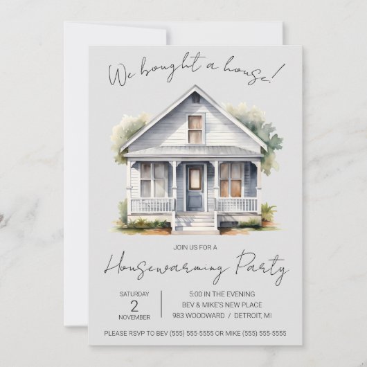 We hebben een huis gekocht! Schattigee Waterverf h Kaart (Voorkant)