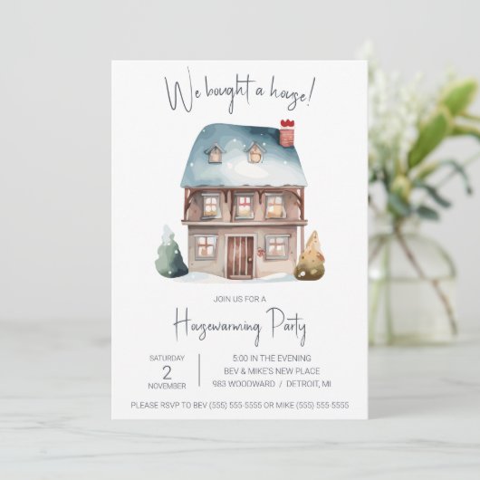 We hebben een huis gekocht! Schattigee Waterverf H Kaart (Staand voorkant)