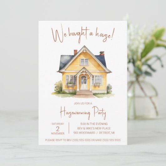 We hebben een huis gekocht! Schattigee Waterverf h Kaart (Staand voorkant)