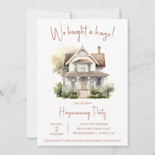 We hebben een huis gekocht! Schattigee Waterverf h Kaart (Voorkant)