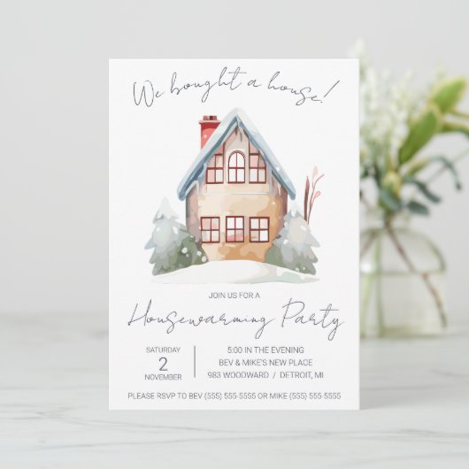 We hebben een huis gekocht! Schattigee Waterverf h Kaart (Staand voorkant)