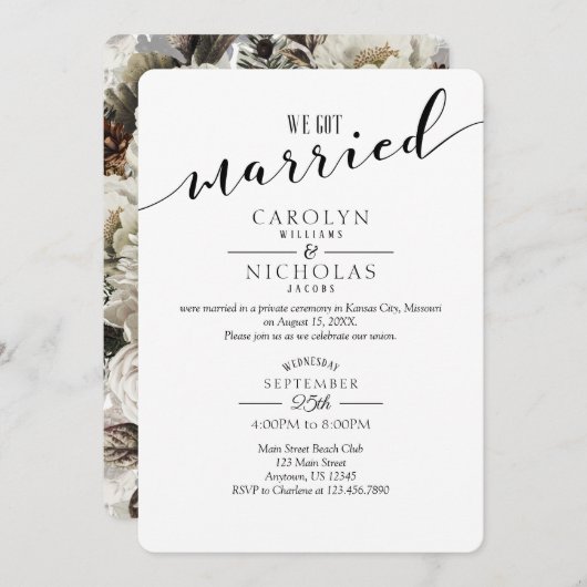 We hebben een huwelijksfeest met gehuwde winterblo kaart (Voorkant / Achterkant)