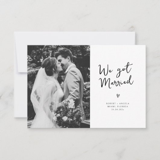 we hebben een huwelijkshuwelijksaankondiging bedankkaart (Voorkant)