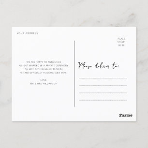 we hebben een kalligrafie bruiloft aangekondigd briefkaart